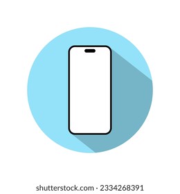 Smartphone blank screen icon vector for mockup. Mobile phone sign symbol