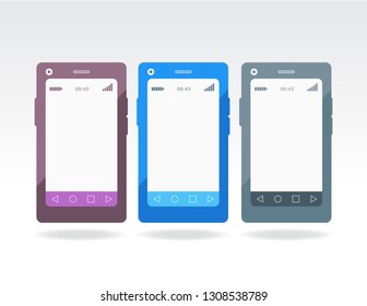 Smartphone with blank screen. Infographic element.