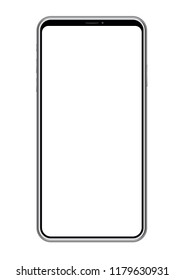 Smartphone with a blank screen isolated on white background, vector illustration. 
