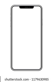 Smartphone with a blank screen isolated on white background, vector illustration. 
