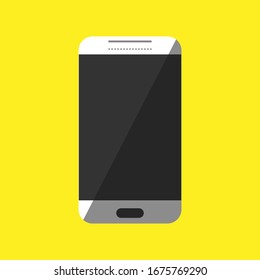 smartphone with blank screen isolated on yellow background.Vector illustration eps 10
