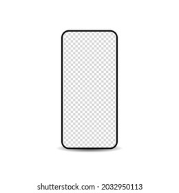 Smartphone blank screen isolated on white background, vector