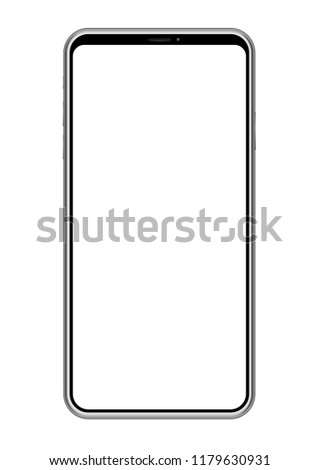 Smartphone with a blank screen isolated on white background, vector illustration. 
