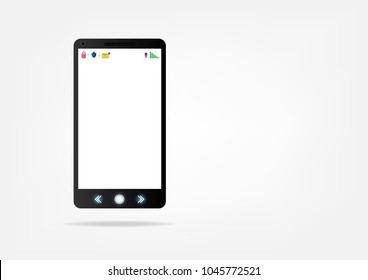 smartphone blank screen for mock up on white gray  background with copy space vector illustrations. 