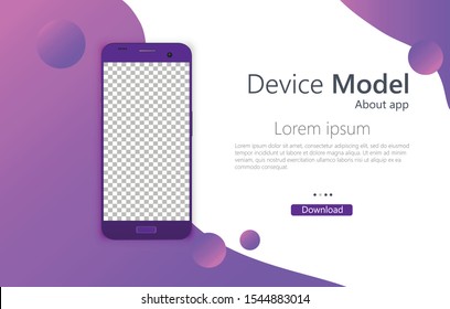 Smartphone blank screen, mock up phone. Template for infographic or presentation user interface design. 