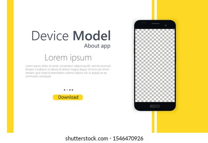 Smartphone blank screen, mock up phone. Template for infographic or presentation user interface design. Template for infographic or presentation user interface design.