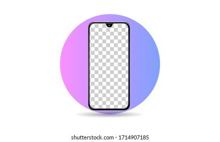 Pantalla en blanco de Smartphone, burla del teléfono. Plantilla para diseño de interfaz de usuario de infografía o presentación.