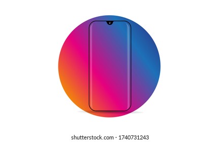 Pantalla en blanco del Smartphone, burlándose del teléfono. Plantilla para diseño de interfaz de usuario de infografía o presentación.