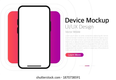 Smartphone blank screen. Modern design. Device mockup. UI and UX design interface. Vector