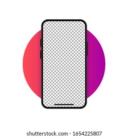 Smartphone blank screen on white background. Modern design. Device mockup. UI and UX design interface. Vector illustration.