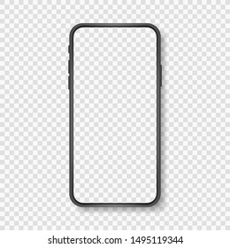 Pantalla en blanco de Smartphone, burla telefónica. Plantilla para infografías o interfaz de diseño de interfaz de usuario de presentación.