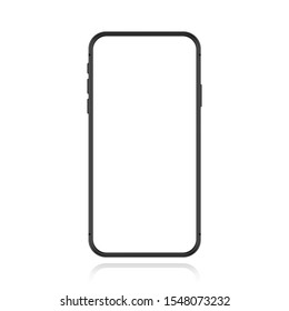 Smartphone blank screen, phone mockup. Template for infographics for presentation UI design interface. Vector illustration.