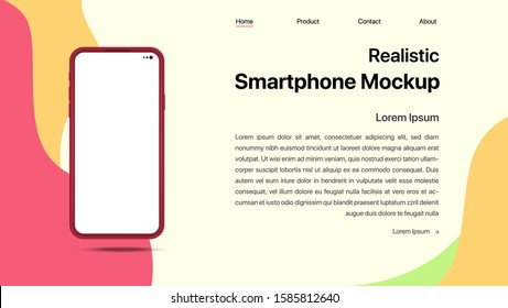 Smartphone blank screen, phone mockup vector. infographic template and presentation UI design interface.