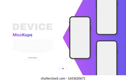 Smartphone blank screen, phone mockup. New phone model. Template for infographics for presentation UI design interface. Vector illustration.