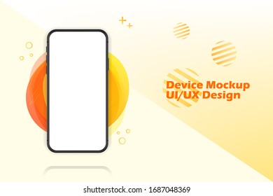Smartphone blank screen, phone mockup. Template for infographics for presentation UI design interface. vector illustration.