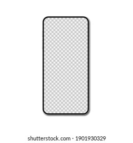 Smartphone Blank Screen, Phone Mockup Isolated On White Background. Vector Illustration. Eps 10.