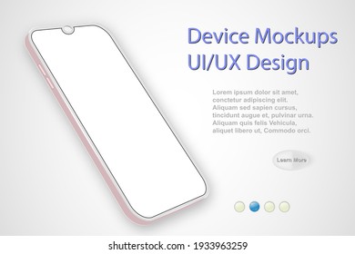 Smartphone blank screen, phone mockup. Infographic template with user interface for presentation.