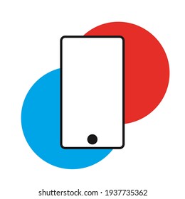 Smartphone blank screen, phone mockup. Template for infographics or presentation UI design interface.