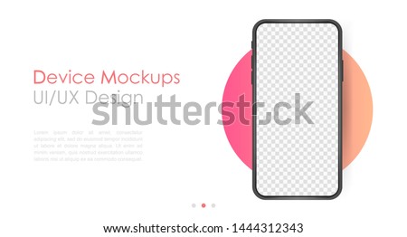 Smartphone blank screen, phone mockup. Template for infographics or presentation UI design interface.