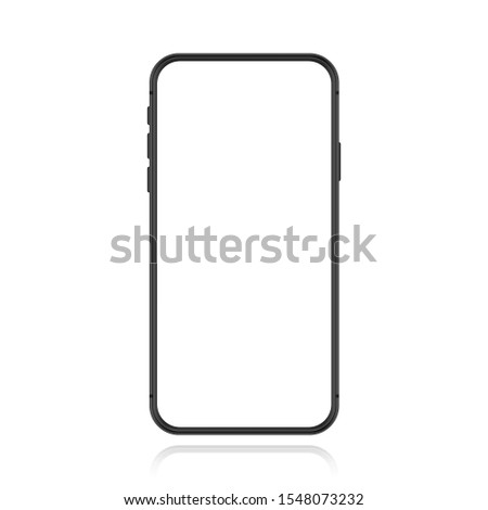 Smartphone blank screen, phone mockup. Template for infographics for presentation UI design interface. Vector illustration.