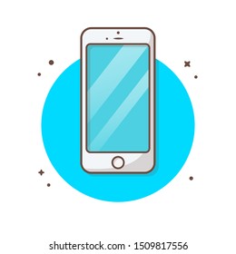 Smartphone With Blank Screen Vector Icon Illustration. Mobile Phone Icon Concept White Isolated. Flat Cartoon Style Suitable for Web Landing Page, Banner, Sticker, Background