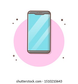 Smartphone With Blank Screen Vector Icon Illustration. Mobile Phone Icon Concept White Isolated. Flat Cartoon Style Suitable for Web Landing Page, Banner, Sticker, Background