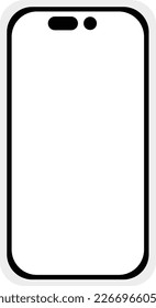 Smartphone with blank screen. Vector illustration. Isolated on white background.