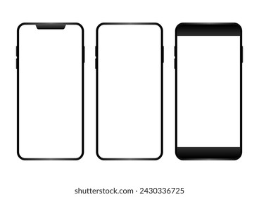 Smartphone mit leerem Bildschirm. In: Vector Illustration. 