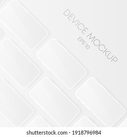 Smartphone blank screen, white phone mockup. Template for infographics for presentation UI design interface. Realistic object. Vector illustration.