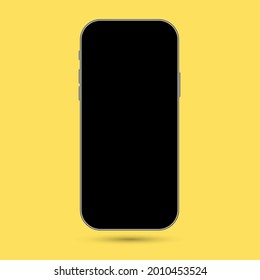 Smartphone blank screen,black phone mockup. Template for infographics or presentation UI design interface.Vector