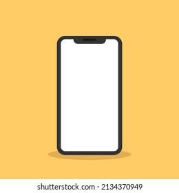 Smartphone with blank space on yellow background