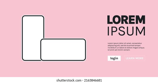 Smartphone with blank touch screen and digital device concept flat vector illustration.