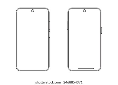 smartphone con pantalla blanca en blanco
