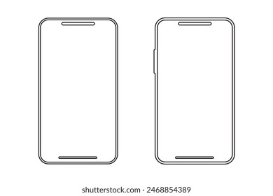 smartphone con pantalla blanca en blanco