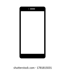 Smartphone mit weißem Bildschirm, um Wörter oder Bilder als Design einzeln auf weißem Hintergrund hinzuzufügen. Vektorgrafik