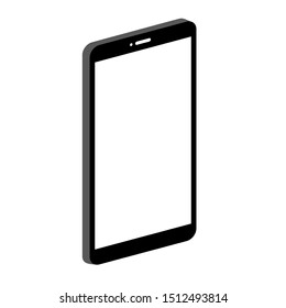 smartphone with blank white screen display isolated on white background. vector illustration