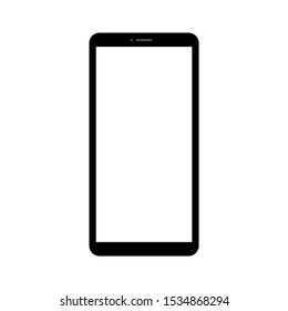 smartphone with blank white screen isolated on white background. vector illustration