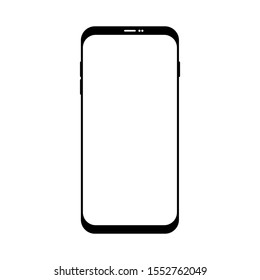smartphone with blank white screen isolated on white background. vector illustration