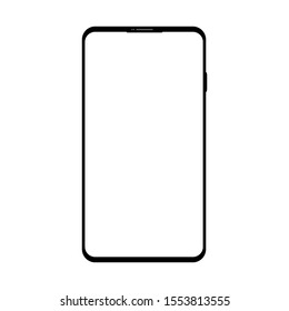 smartphone con pantalla blanca en blanco aislada en fondo blanco. ilustración vectorial