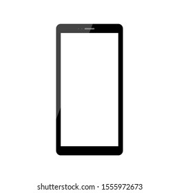 smartphone with blank white screen isolated on white background. vector illustration
