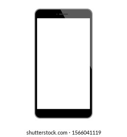 smartphone with blank white screen isolated on white background. vector illustration