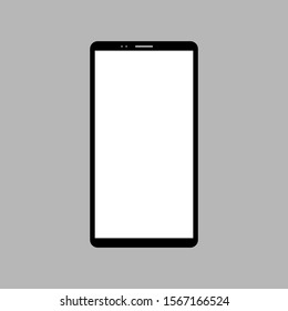 smartphone with blank white screen isolated on grey background. vector illustration