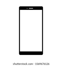 smartphone with blank white screen isolated on white background. vector illustration