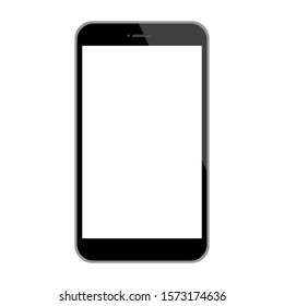 smartphone with blank white screen isolated on white background. vector illustration