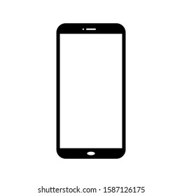 smartphone with blank white screen isolated on white background. vector illustration