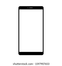 smartphone with blank white screen isolated on white background. vector illustration 