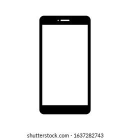 smartphone with blank white screen isolated on white background. vector illustration