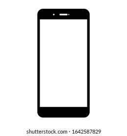 smartphone with blank white screen isolated on white background. vector illustration