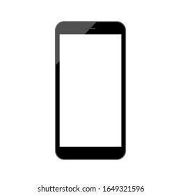 smartphone with blank white screen isolated on white background. vector illustration