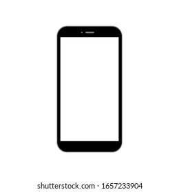 smartphone with blank white screen isolated on white background. vector illustration 